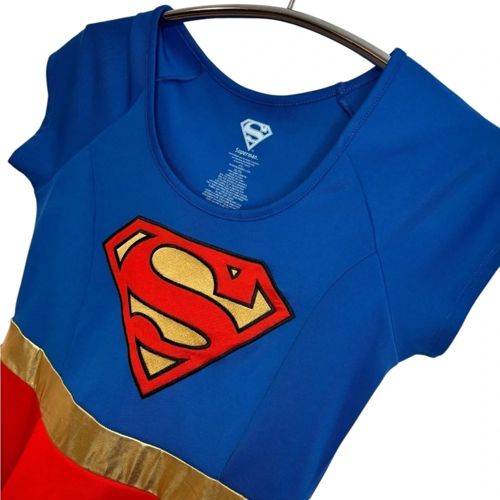 SuperMan Superwoman Halloween Costume - Blue, Red, and Gold, Youth Size XL